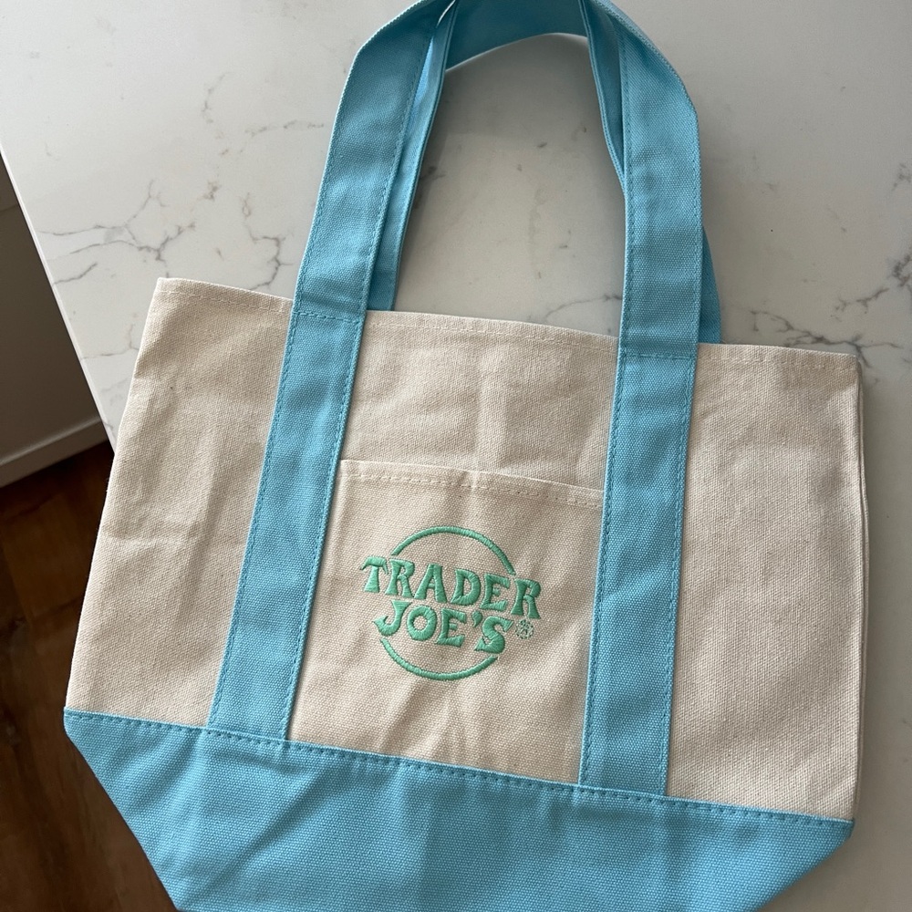 Trader Joe's Mini Canvas Tote Bag - Blue